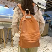

EST Solid Color Casual Girls School Backpack Women Travel Rucksack Female Mochila Women College Preppy Kawaii Bear Book Bapack