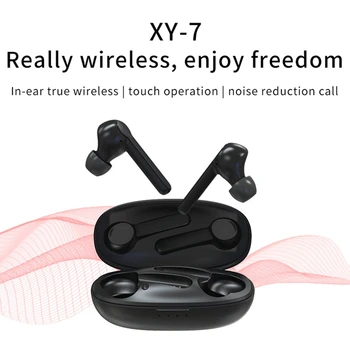 

TWS Earphones Wireless Ergonomic Bluetooth 5.0 Sport Earbuds Stereo Headset with Charging Box Built-in Microphone Black
