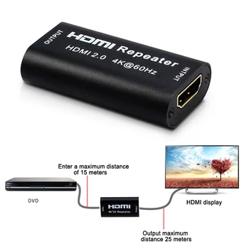 

4K HDMI Extender Adapter Signal Amplification Extender Mini 1080P 4K*2K HDMI 2.0 Transmitter Repeater 120m 60hz HDMI Extender