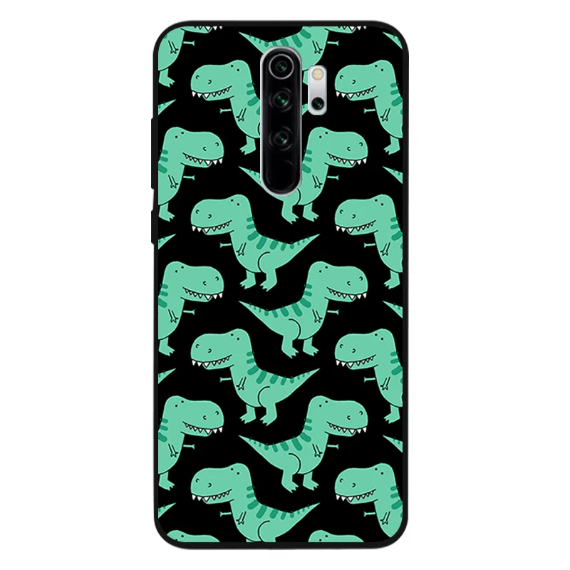 Cartoon dinosaur Soft Silicone black Phone Case For Redmi 4A 4X 5PLUS 5A NOTE 9S 9 8T 8 7 6 5 4 PRO best flip cover for xiaomi