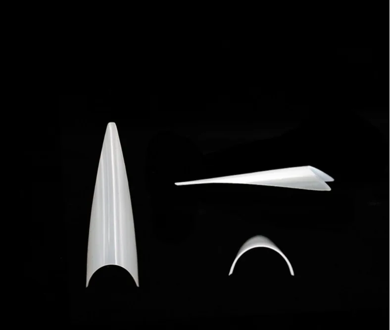 500 шт./кор. 2 цвета C-кривой призрак советы острые ногти-стилеты ложные советы 500X по всей длине голенище с длинным острым ногтей ногти французского маникюра; большие размеры 30-43 см для ухода за ребенком для мам