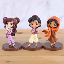 Q Posket персонажи Petit Aladdin Megara ПВХ мультфильм Фигурки игрушки для детей подарок 3 шт./компл