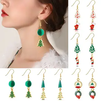 

FENGRISE Christmas Earrings Santa Claus Elk Pendant Merry Christmas Decor for Home Cristmas Xmas Kids Gift Happy New Year 2021