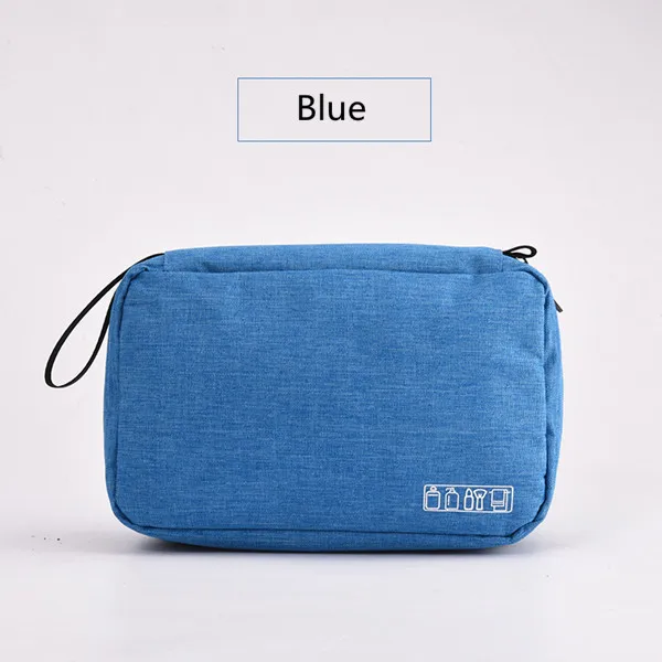 Multifunction Men Women Hanging Cosmetic Bag Folding Travel Organizer Toiletry Wash Make up Storage Pouch Beautician Makeup Bag - Color: Blue