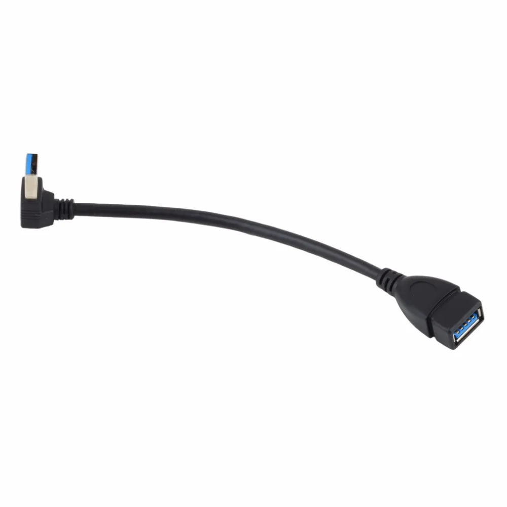 Универсальный 25 см USB Удлинительный Кабель USB 3,0 мужчин и женщин 90 градусов Расширение данных Синхронизация Шнур кабель провод адаптер