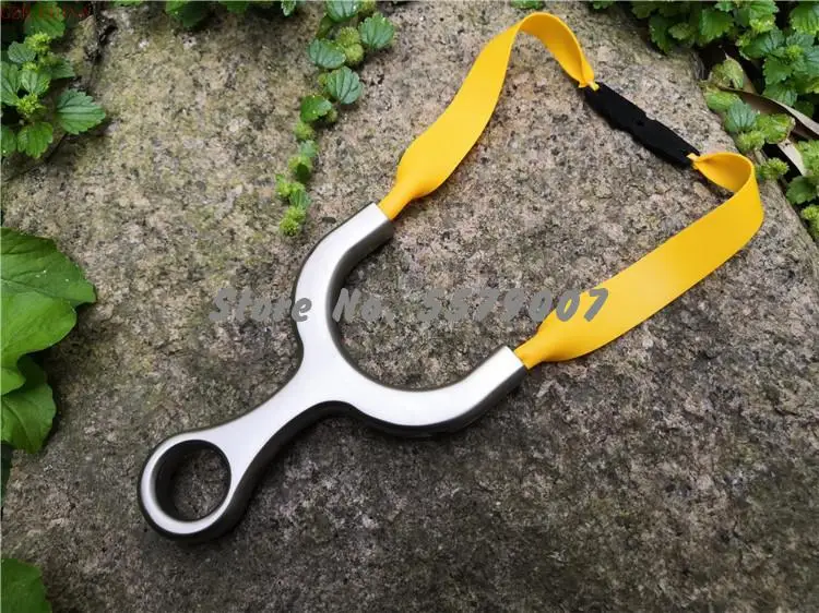 TC21 Titanium Alloy Flat Leather Sling Outdoor Hunting Slingshot For