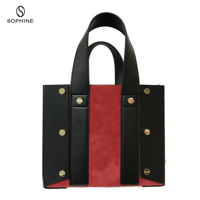

High quality Fashion handbag Vintage style women bag casual tote Composite Bag ladies shoulder bags Patchwork leather