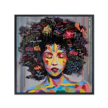 

Oil Painting Wall Art Women Face 2Pcs/Set Print African African Home Artwork Creative Canvas Figurative Paint Mordern Modern