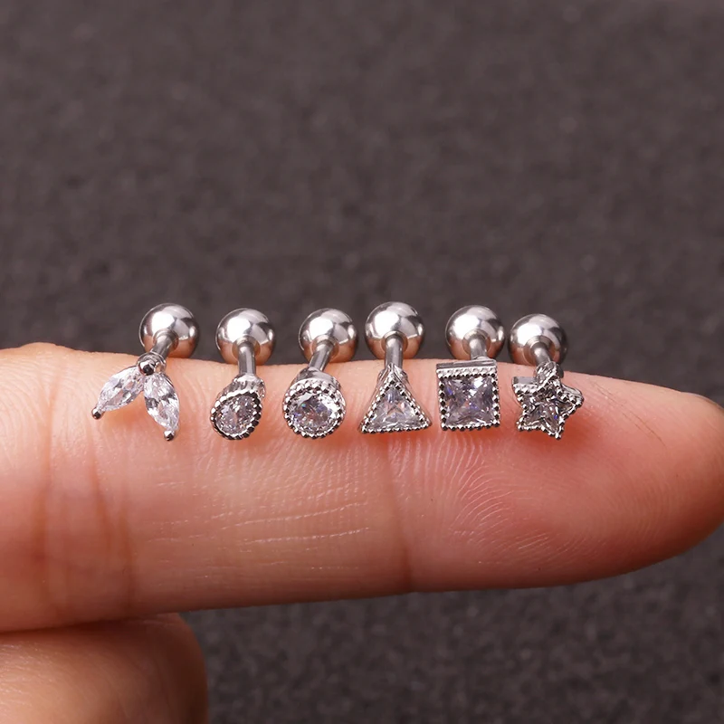 Sellsets, 1 шт., Модные CZ серьги-гвоздики для ушей, daith tragus rook, пирсинг, ювелирные изделия, длинные серьги-гвоздики для женщин