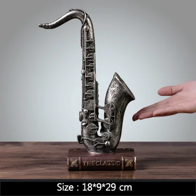 Saxophone-Sliver Strongwell, американская статуя, Ретро модель, винный шкаф, настольная декоративная статуэтка, винтажный домашний декор, произведение искусства, украшение для дома - Цвет: Saxophone-Sliver