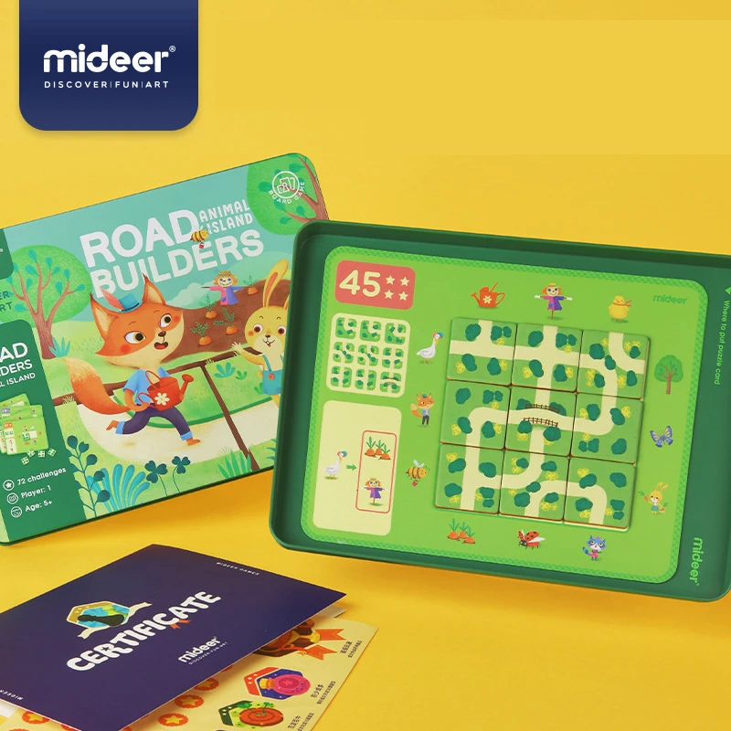 Mideer Magnetic Logical Game Toys Children Concentration Board Game Monster Fun/Road Builders/Stay Out Of My Territory Kids 5Y+ 3