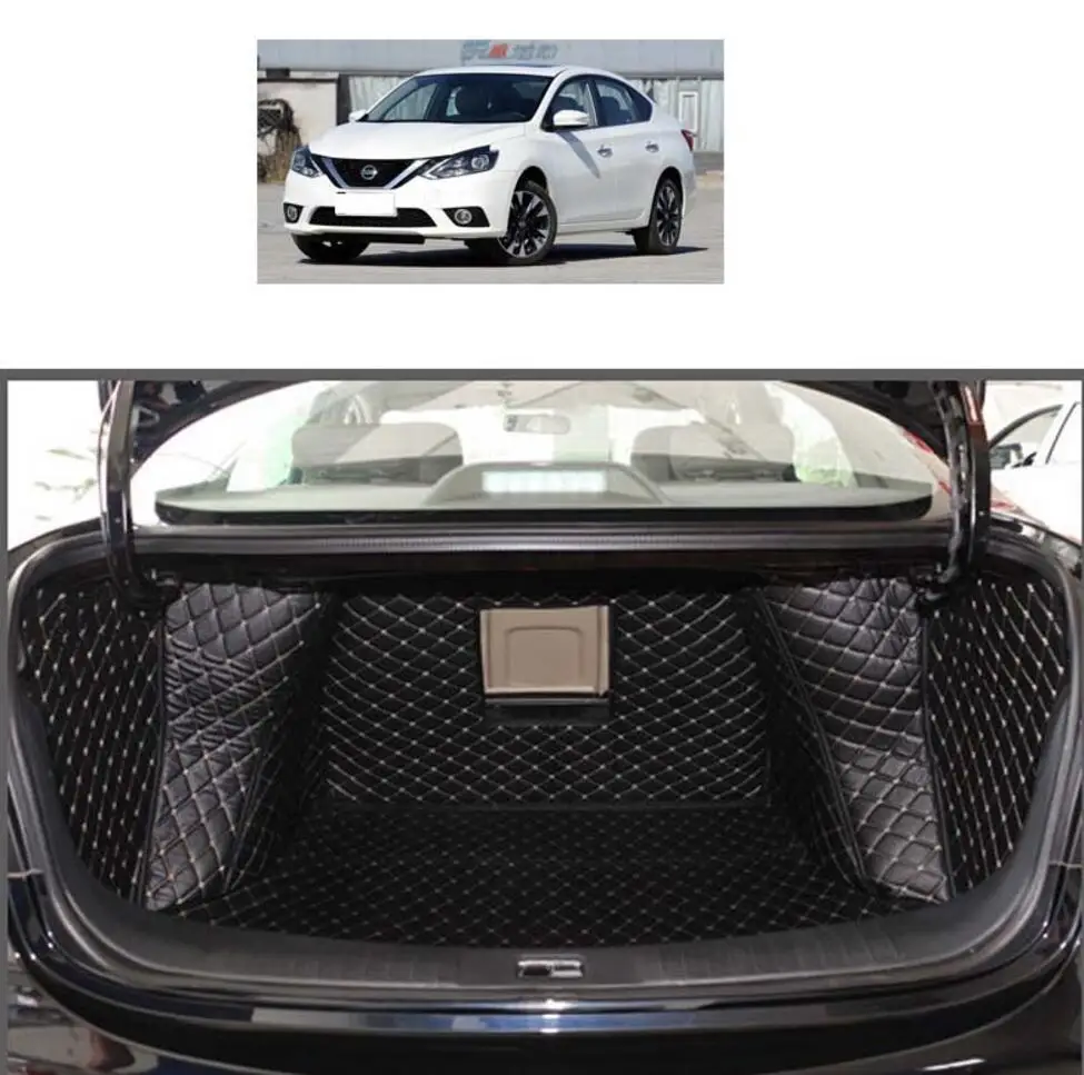 Fiber Leather Car Trunk Mat For Nissan Sylphy 2012 2013 2014 2015 2016