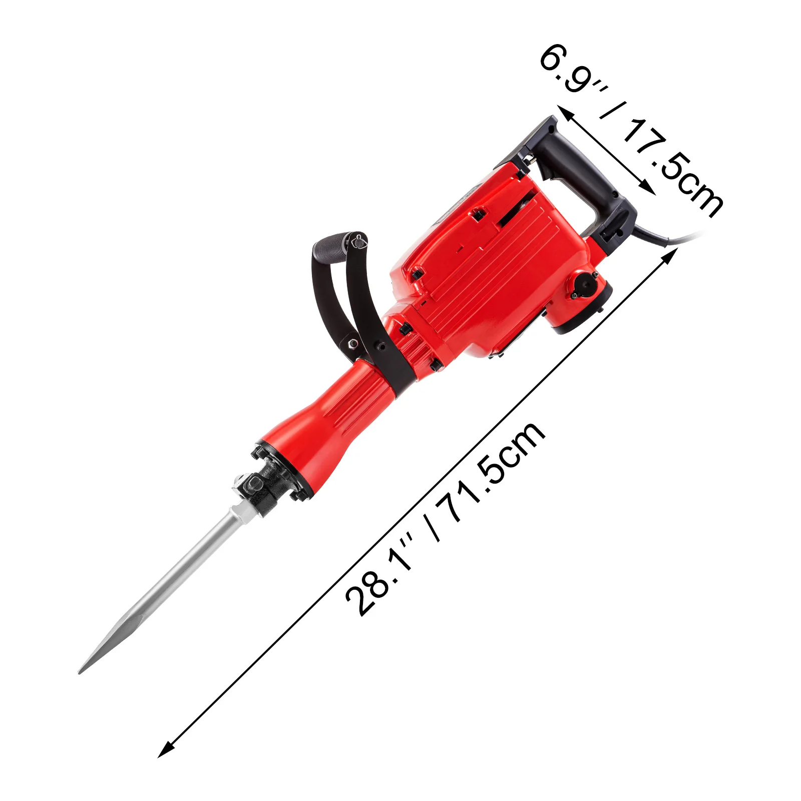 VEVOR 2200W Electric Demolition Jack Hammer Drill with 3 Chisels Heavy