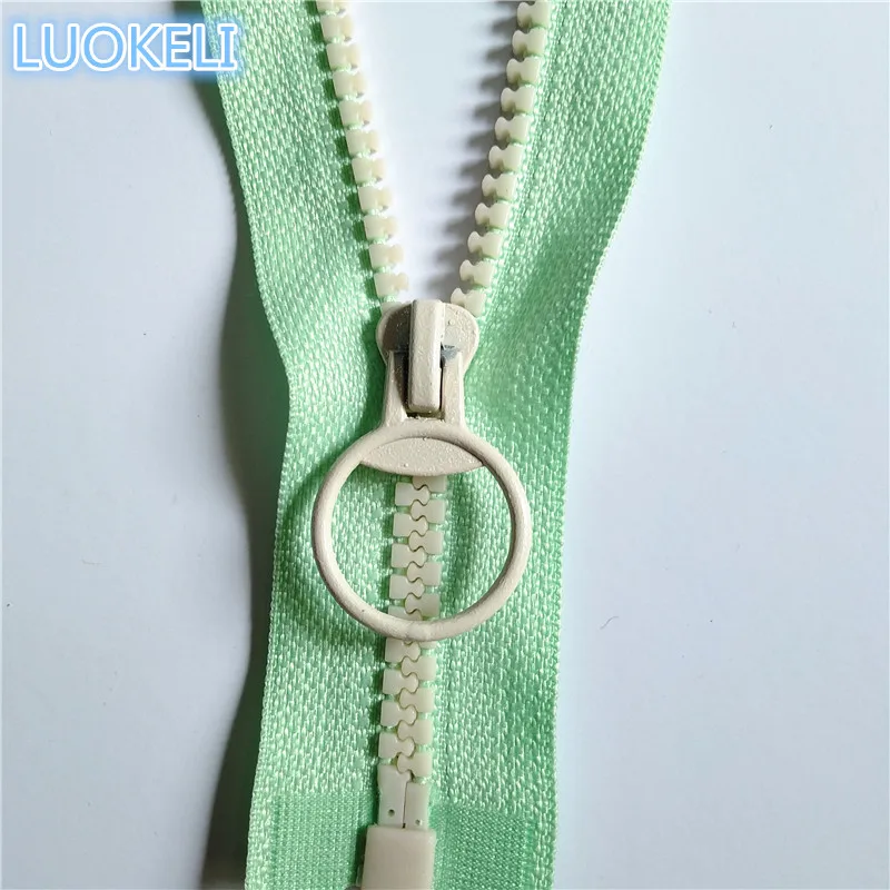 Light green 1 шт.(30-60 см) отверстия 5# полимерное кольцо на молнии с застежкой-молнией DIY Швейные сумочки аксессуары для одежды - Цвет: Light green