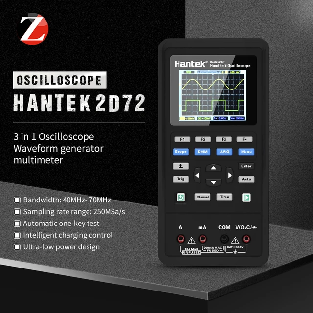 2C72, Oscilloscope numérique 2 en 1 avec multimètre, double canal