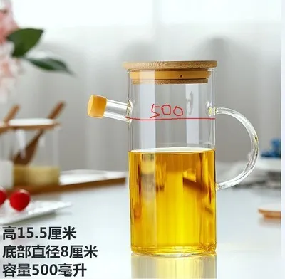 Стеклянная количественная бутылка для масла японская емкость для бутылок креативная соевая Герметичная Бутылка для масла кухонный бытовой масляный соус уксус - Цвет: 500ml Oil can