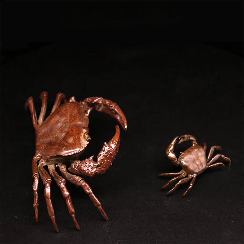 Pure Copper Tea Pet Solid Crab Antique Statue Copper Teapot Cover Tea Table Home Office Desk