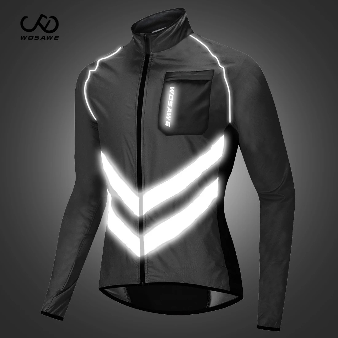 

WOSAWE Cycling Jersey Long Sleeves Mountain Wind Coat Windproof Jacket Reflective Windbreaker Motorbike Racing Riding Jacket