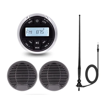 

Bluetooth Waterproof Marine Radio Audio Stereo Receiver Car MP3 Player+3" Full Range Speakers+FM Antenna For UTV Boat Motorcycle