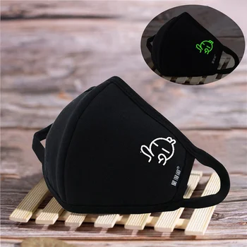 

1 PC Cute Cartoon Printed Cotton Mask Luminous Women Men Cool Camouflage Anti Dust Mouth Muffle Face Mask Dropship New