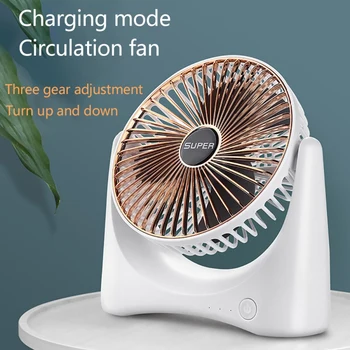 

Small Table Fan With Strong Airflow Quiet Operation Portable Fan Speed Adjustable Head 360°Rotatable Mini Fan For Home Office