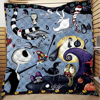

Magic The Nightmare Before Christmas Jack Summer Quilt Blanket Mat 3D Printed Bed Sofa For Kids Adult Boy Girls Washable Gifts