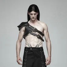 Панк рейв для мужчин стимпанк панцири толстый узор из искусственной кожи ретро сценические Мужские аксессуары