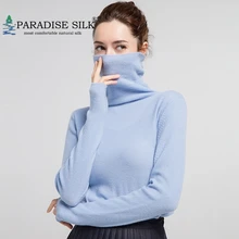 Кашемировый свитер женский кашемировый вязаный пуловер с длинными рукавами тонкий свитер с высоким воротом Размер s m l xl