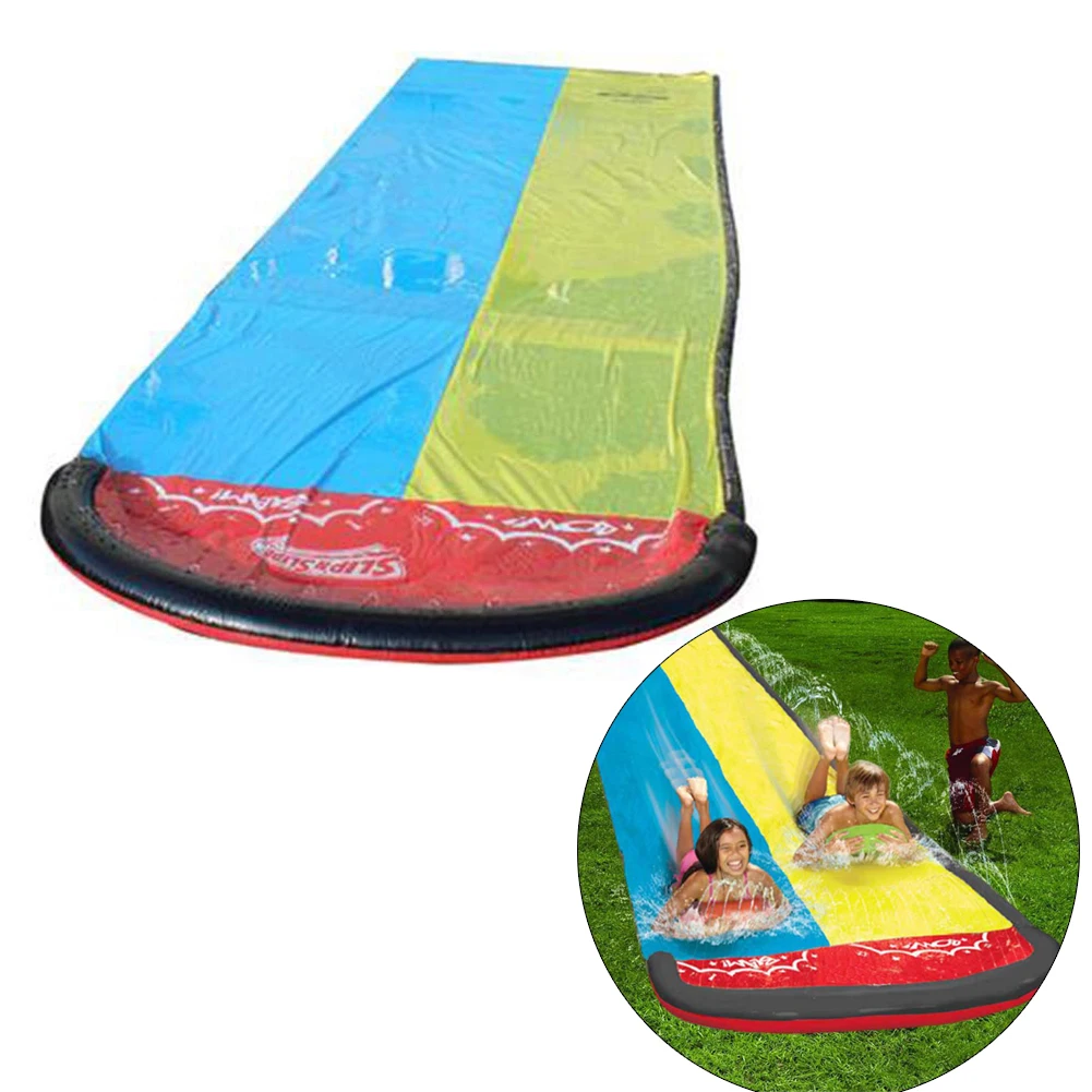 610x145cm Children Double Surf Water Slide Outdoor Garden Racing Lawn