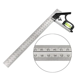 12 "300mm ângulo quadrado régua de medição conjunto preciso aço inoxidável alumínio durável ajustável combinação espírito nível ferramentas