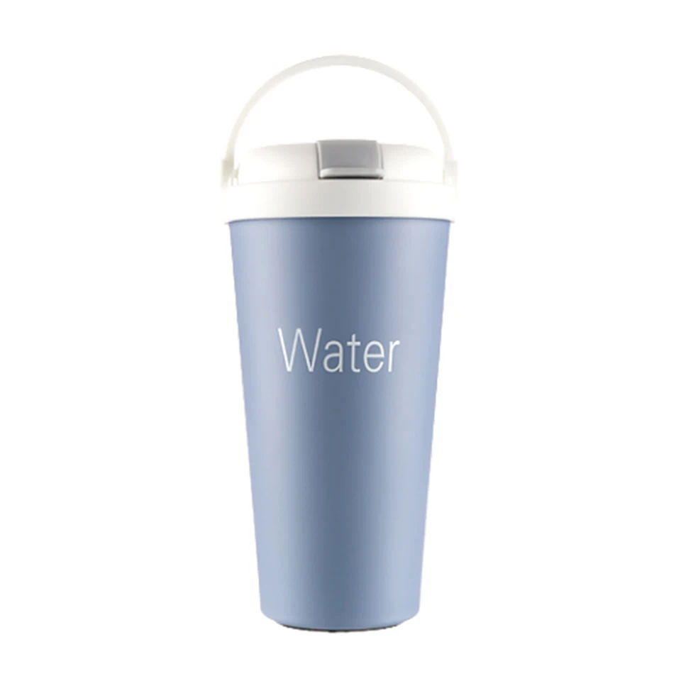 Transhome Coffee Thermos Mug Coffee Cup Stainless Steel Vacuum Cup 500ml Thermos Cup With Handle Coffee Mug Thermo Cups Bottle - Цвет: Blue
