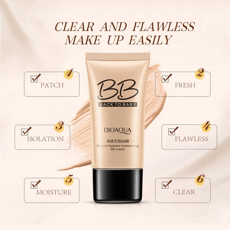 BB CC Face Cream BIOAQUA natural pore cover moisturizing BB & CC Creams whitening beauty face cosmetics foundation makeup base concealer