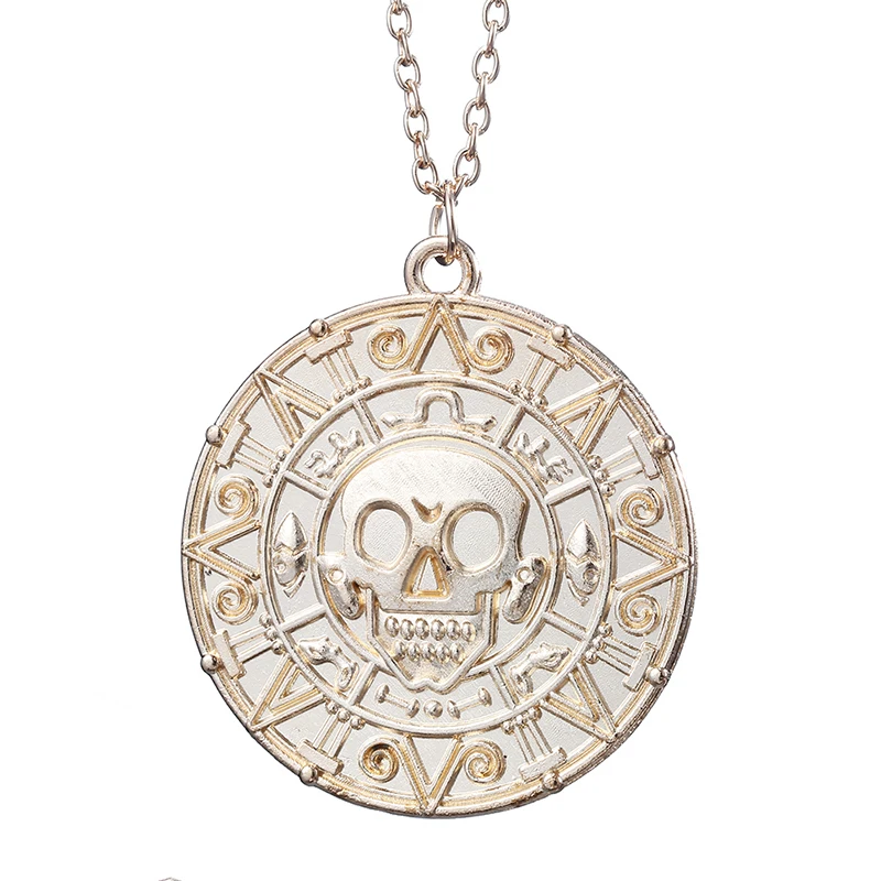 Hot Pirates Of The Caribbean Necklace Jack Sparrow Aztec Coin