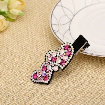 

Korean Girl Ponytail Holder Hair Pins Crystal Rhinestone Heart Full Diamond Duckbill Hair Clips for Women Hair Accessories