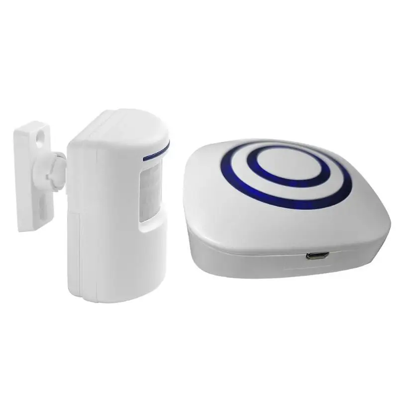 

Wireless Welcome Alarm Doorbell PIR Infrared Motion Detector 110-240V Burglar Home Security Alarm With Receiver