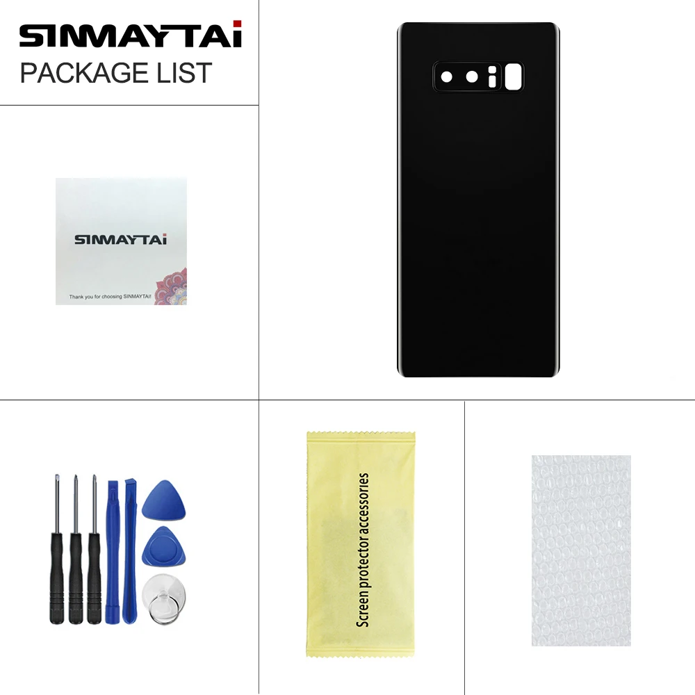 Оригинальное стекло для SAMSUNG Galaxy Note 8 N9500 N950F задняя крышка батарейного отсека дверной чехол для задней части телефона сменная клейкая наклейка