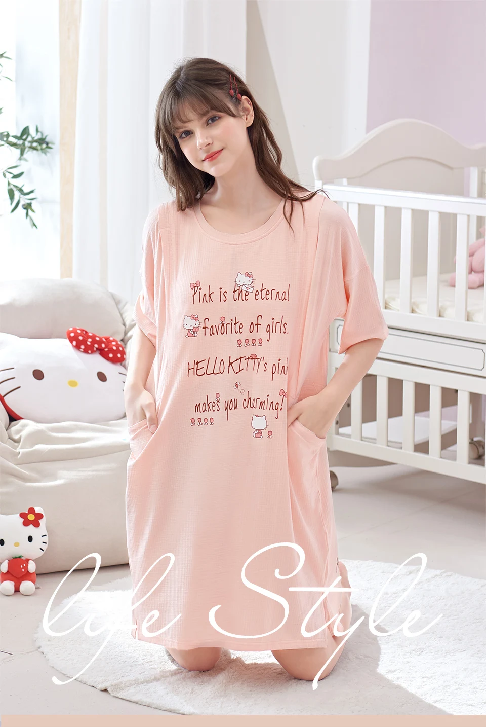 YATEMAO Платье для кормящих мам Одежда для грудного вскармливания для беременных женщин Хлопковая пижама для беременных ночная рубашка