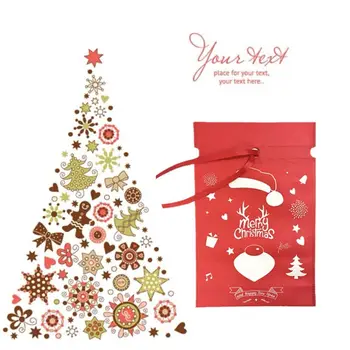 

Christmas Non-woven Drawstring Bag Gift Organizer Xmas Holiday Party Decoration C90E