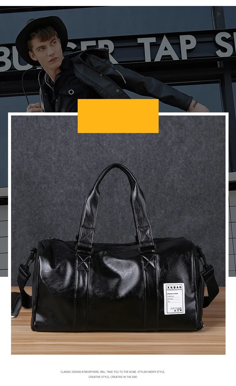 Новая мужская дорожная сумка для путешествий, водонепроницаемая кожаная деловая сумка, сумка на плечо для женщин, большая вместительность, багаж на выходные, дорожные сумки