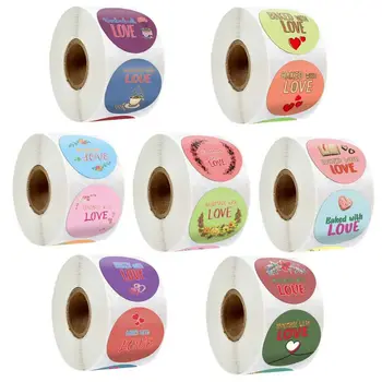 

500pcs 4 Designs Baked with Love Stickers for Wedding Party Handmade Stationery 667A