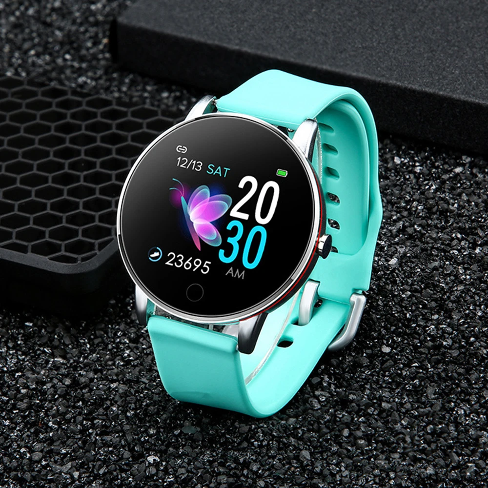 Green silicone Centechia Y9 Смарт-часы Ip67 водонепроницаемый тонкий металлический корпус Миланский ремешок сменный монитор сердечного ритма кровяное давление часы для мужчин - Цвет: Green silicone