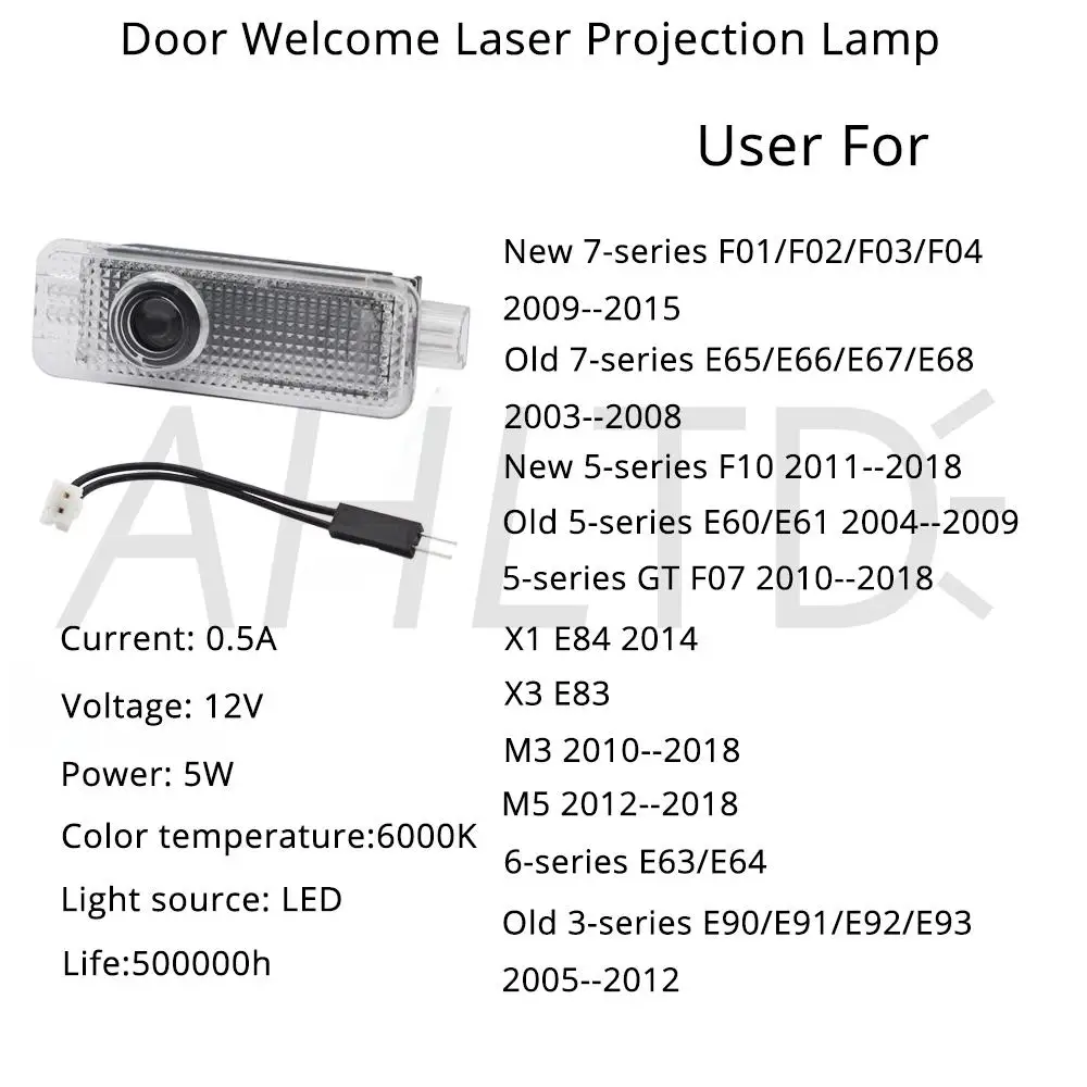  2X Car Welcome Light Door Logo Led Projection Lamp Laser For BMW E90 E91 E92 E93 M3 E60 E61 F10 F07 - 4000288231785