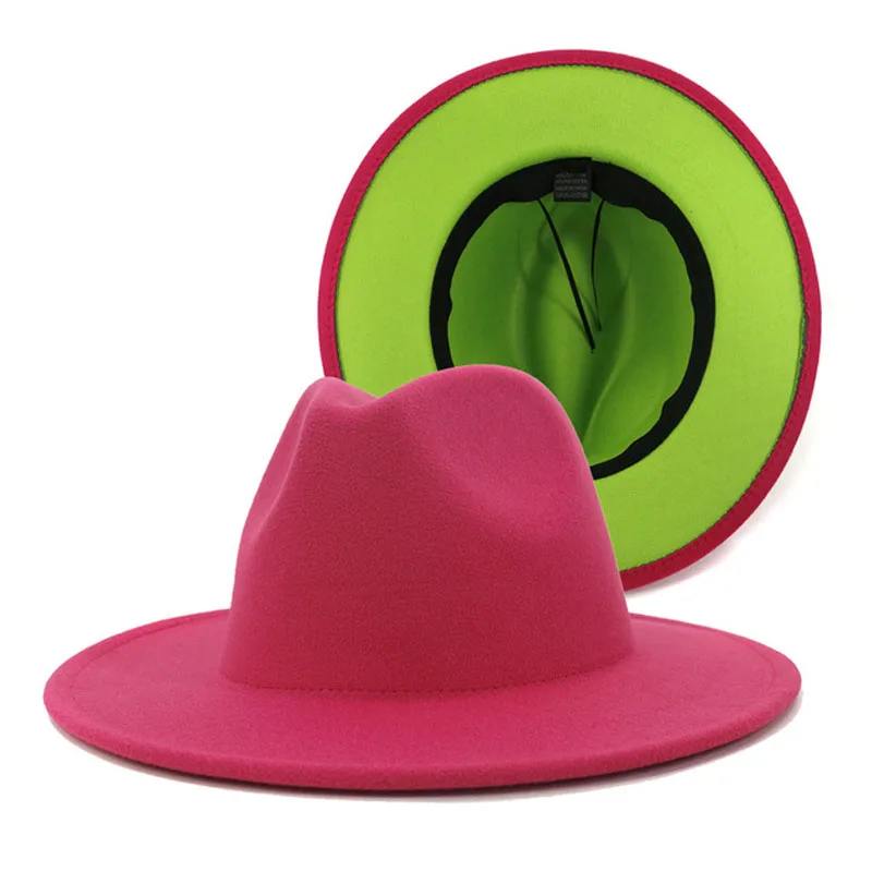 QBHAT-Hot-Pink-and-Lime-Green-Patchwork-Wool-Felt-Fedora-Hats-Women-Large-Brim-Panama-Trilby.jpg_.webp_640x640