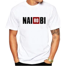 LUSLOS футболки для мужчин Harajuku Nairobi письмо Мужская футболка с рисунком хип хоп Хлопок Уличная футболка Homme Топы