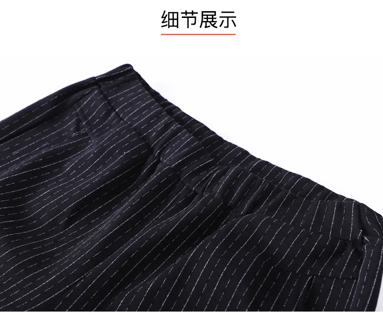 TUHAO Большие размеры 10XL 8XL 6XL 4XL женские черные штаны в полоску осень весна Высокая талия эластичный пояс куртка брюки офисные брюки
