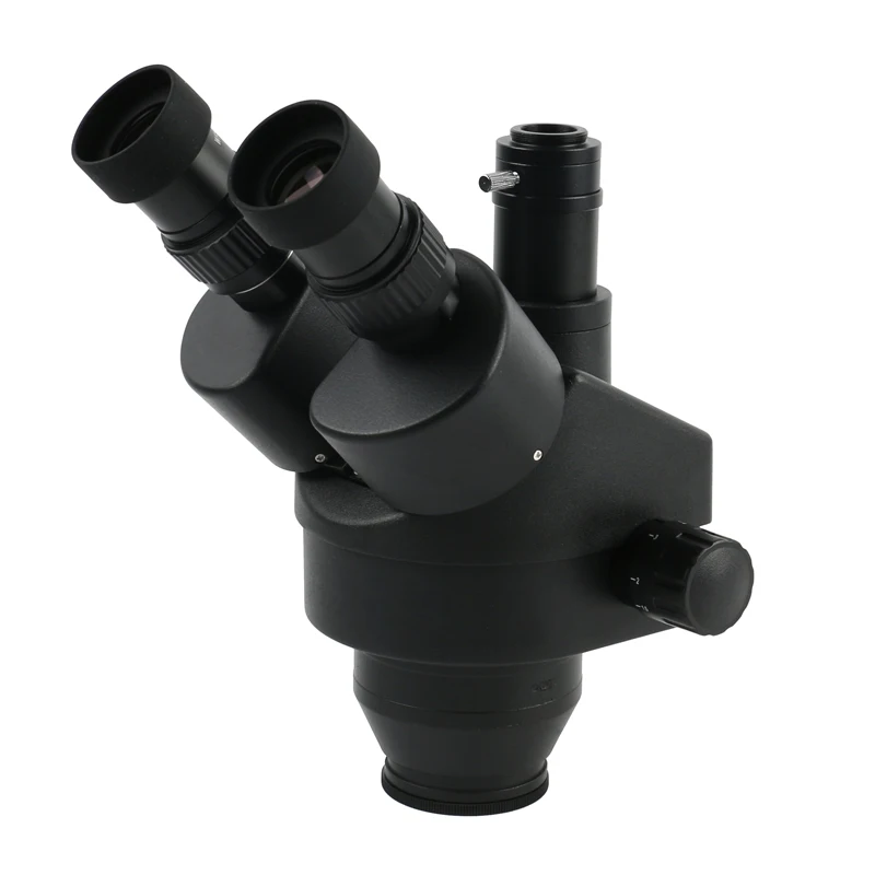  Trinocular Stereo Microscope Head Industrial microscope Continuous zoom 7-45X Auxiliary Lens Workin
