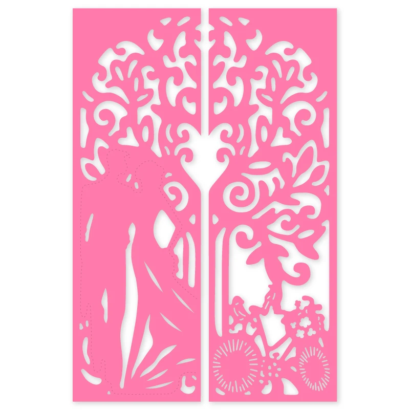  Ufurty Wedding Invitation Frame Metal Cutting Dies Stencil For DIY Scrapbooking Card Making Embossi - 4000272653762