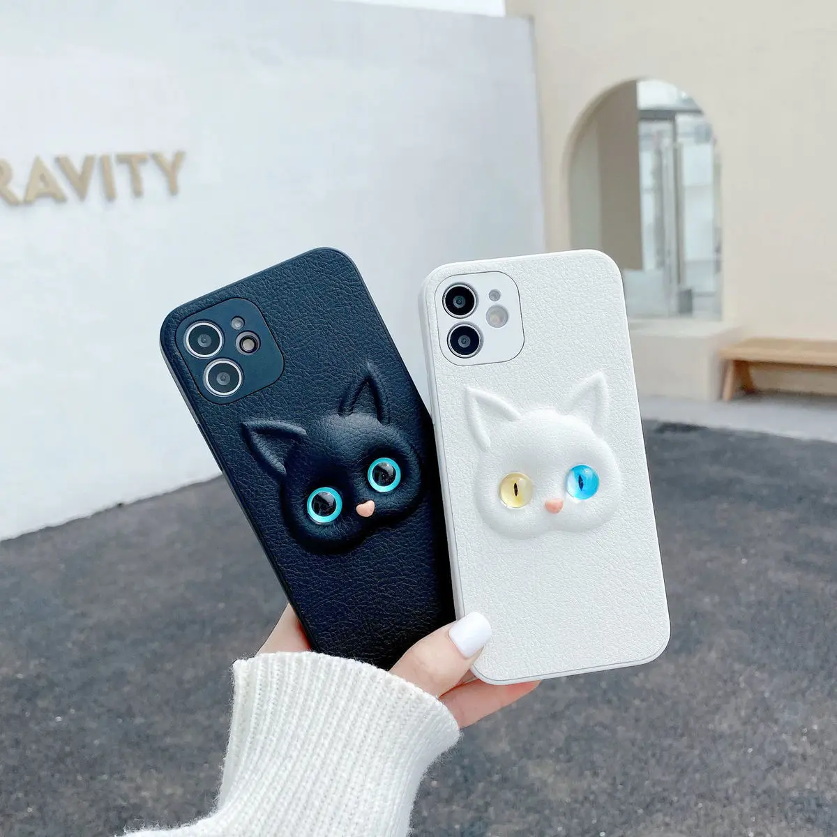 Case de Telefone para o Iphone Bonito dos Desenhos Capa para Iphone 8 Plus x xr xs 3d Animados Gato Silicone 11 Cases 12 Pro Max 6s 7 2 pro max 6s 7 8 plus x