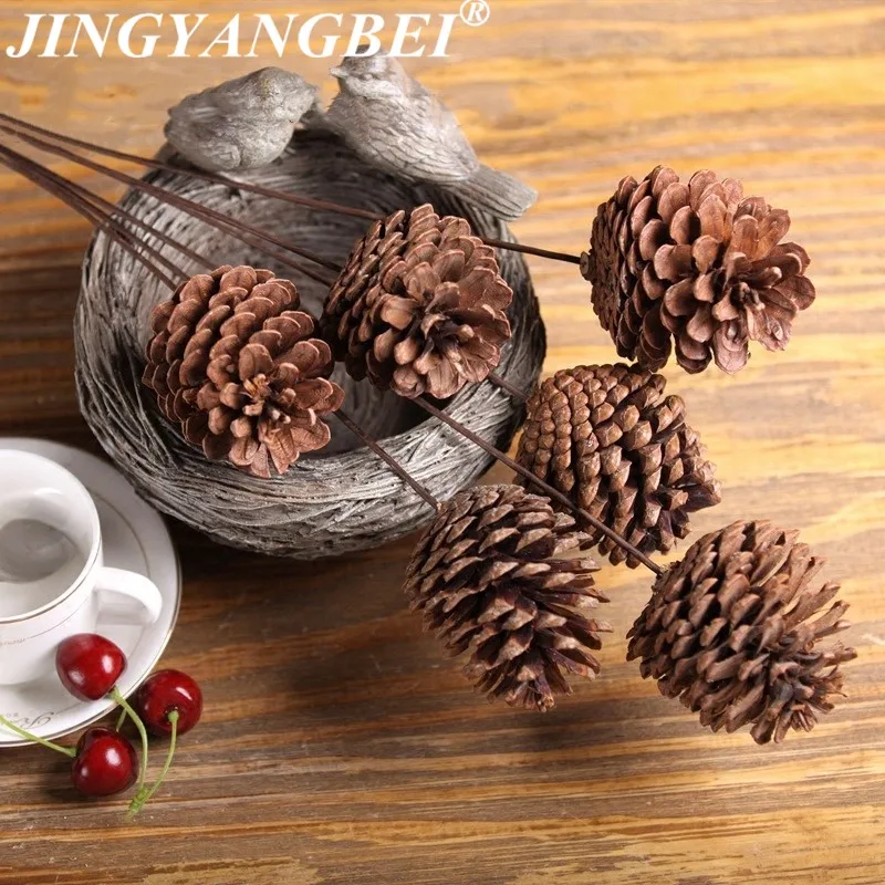 60 см натуральный сосновый конус DIY Сушеный Цветок свадебное украшение для дома вечерние елочные Декоративные искусственные сушеные цветы