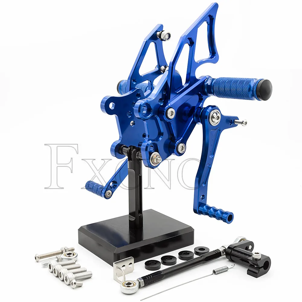Blue Для YAMAHA YZF R3 MT03 14-19 R25 14-18 MT25 15-18 CNC алюминиевый сплав мотоцикл подножка для ног Педаль peg Rearset задний Набор - Цвет: Blue